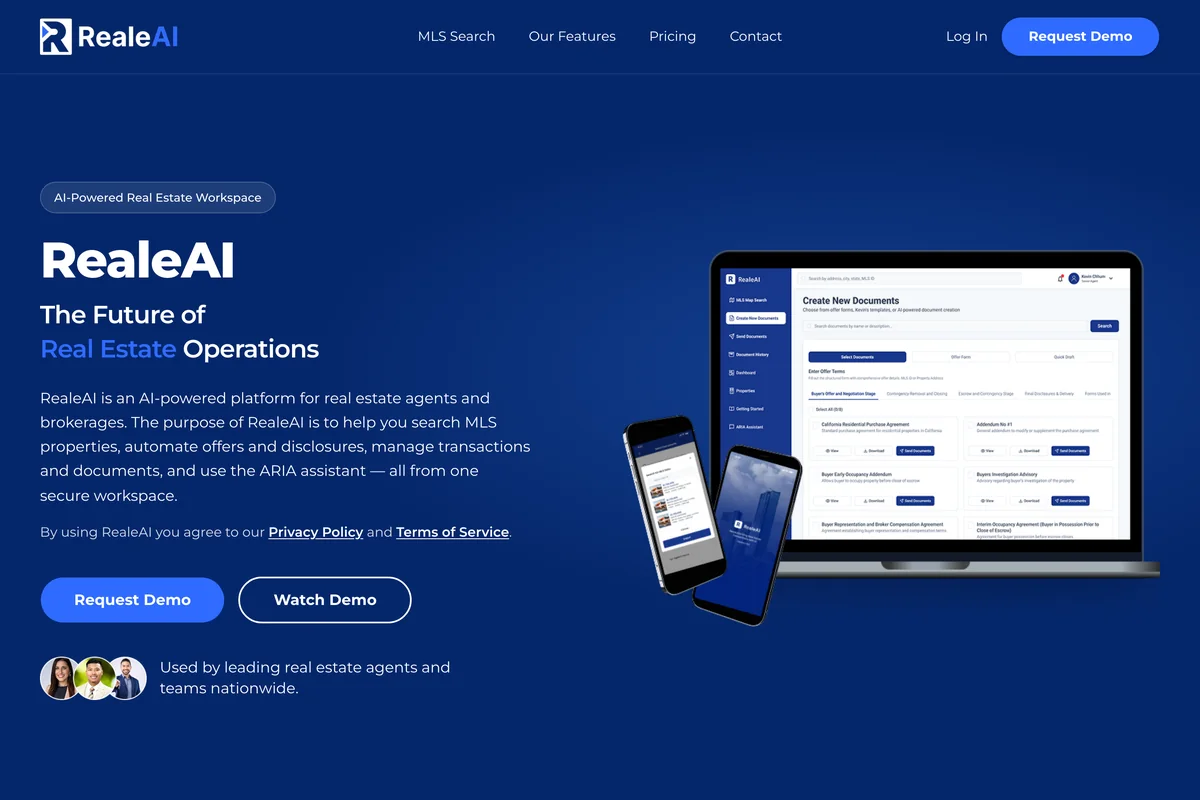 RealeAI website preview
